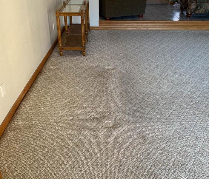 Stained carpets after broken pipe leak